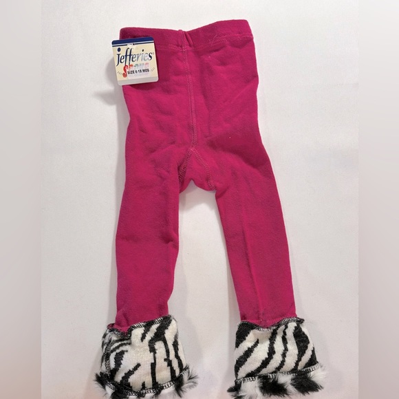 Jefferies Pink Footless Leotards with Faux Fur Trim Infant Size 6-18 Months New - Picture 5 of 5